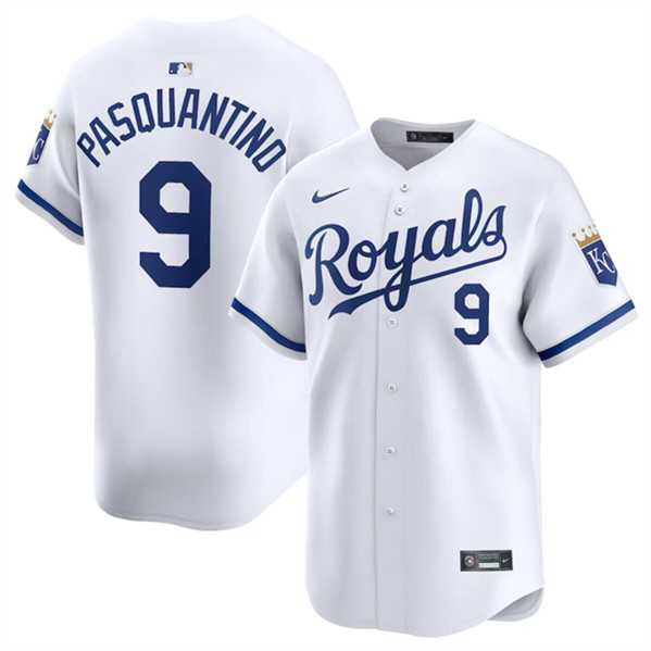 Men%27s Kansas City Royals #9 Vinnie Pasquantino White 2024 Home Limited Stitched Baseball Jersey Dzhi->toronto blue jays->MLB Jersey